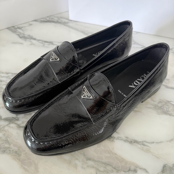 Prada Black Leather Naplak Loafer, 2DB221, Prada size 10 & 9 - Picture 1 of 9